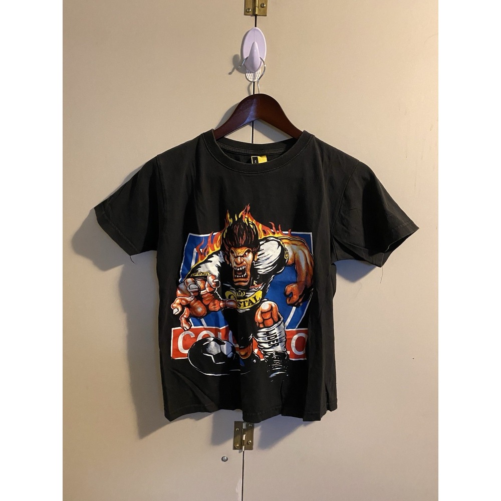 Slimey Colo-Colo Chile Football T Shirt Mens S Black Good Vintage Mascot Cristal